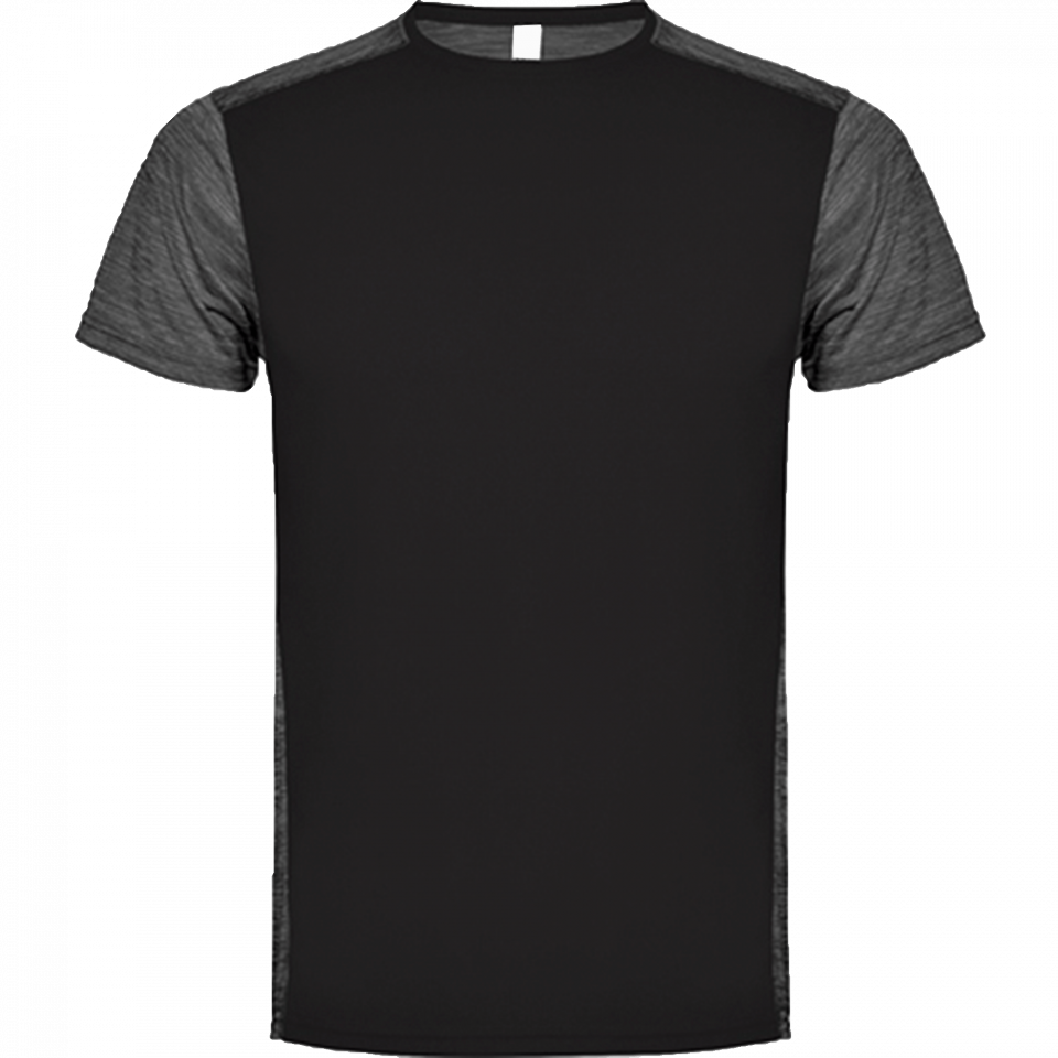 Camiseta técnica combinada jaspeada personalizada