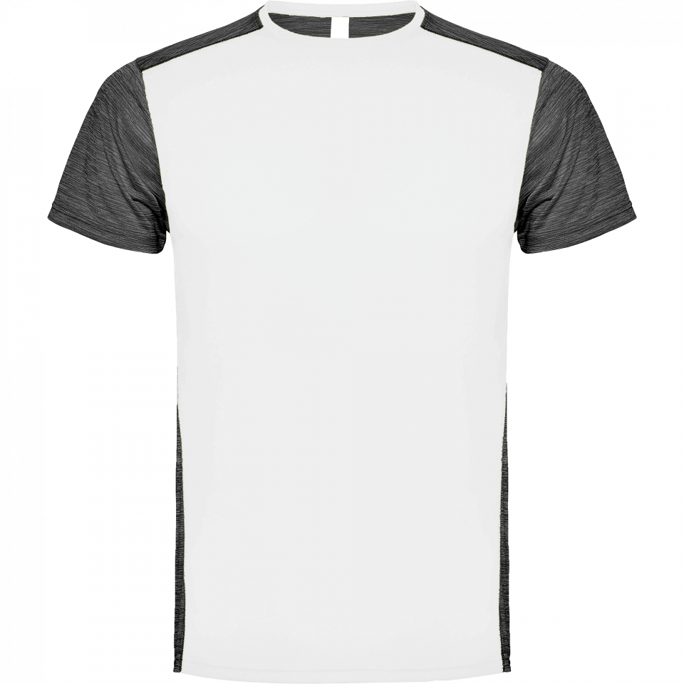 Camiseta técnica combinada jaspeada personalizada