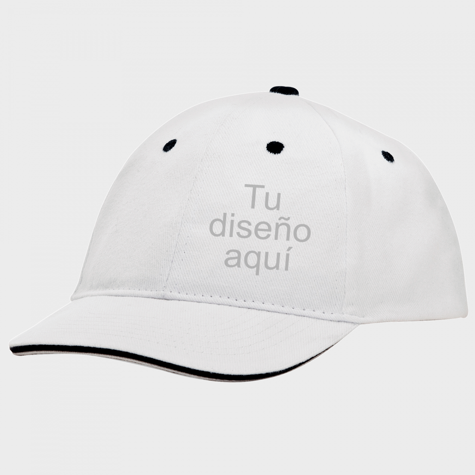 Gorra algodón 6 paneles con contraste en la visera