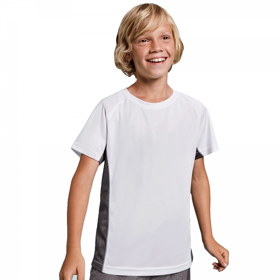 Camiseta técnica bicolor niño Shanghai personalizada