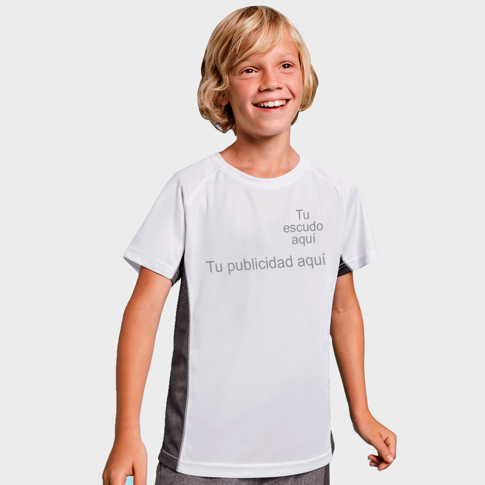 Camiseta técnica bicolor niño Shanghai personalizada