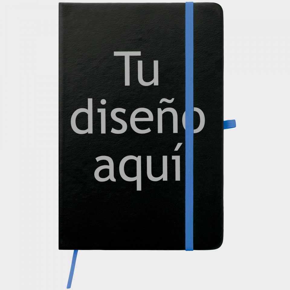 Libreta A5 negra contrastada personalizada