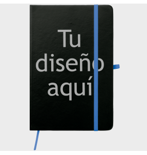 Libreta A5 negra contrastada personalizada