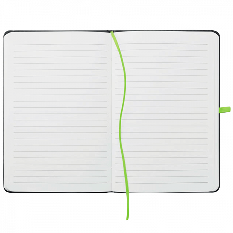Libreta A5 negra contrastada personalizada