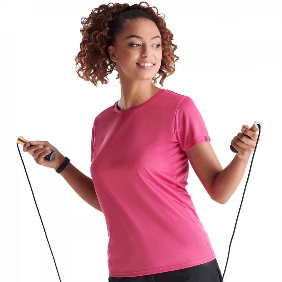 Camiseta técnica de poliéster reciclado mujer personalizada