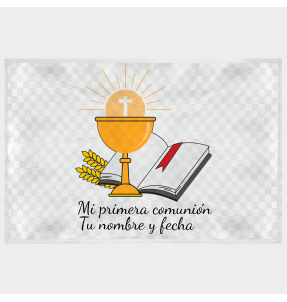 Mantel individual tela grabada acabado brillante comunión 2