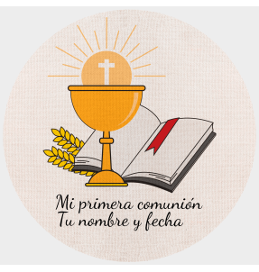 Mantel redondo individual de tela comunión 2