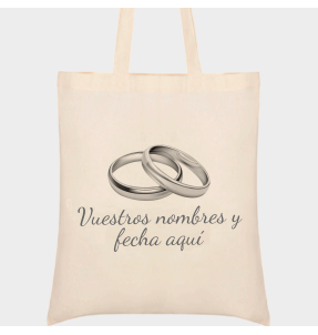 Bolsa de tela boda anillos plata