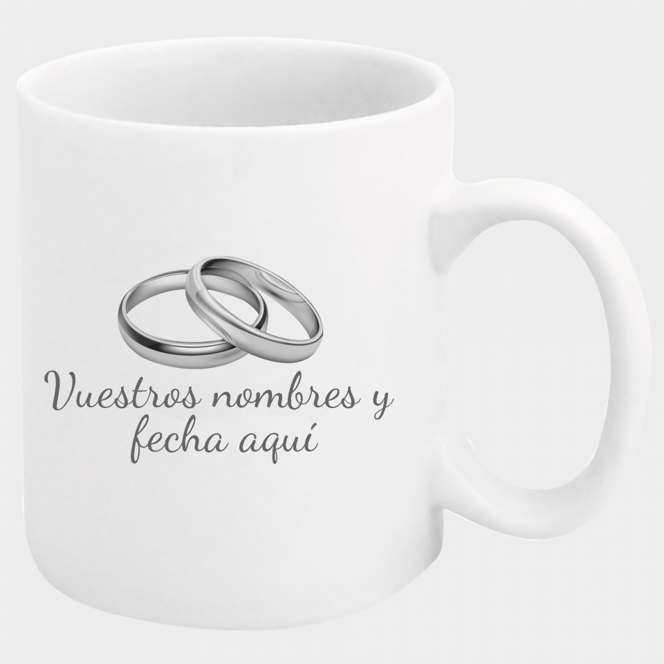 Taza boda anillos plata