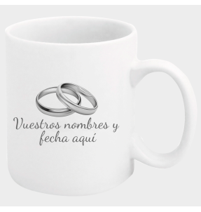Taza boda anillos plata