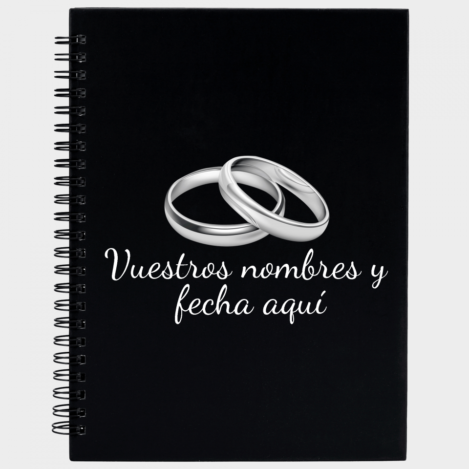 Libreta boda anillos plata