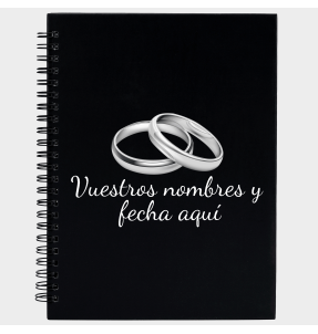Libreta boda anillos plata