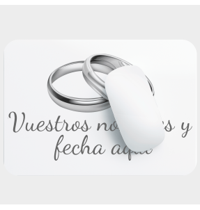 Alfombrilla boda anillos plata