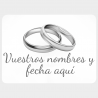 Mantel individual con base de corcho boda anillos plata