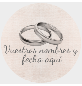 Mantel redondo individual de tela boda anillos plata