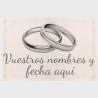 Mantel individual de tela boda anillos plata