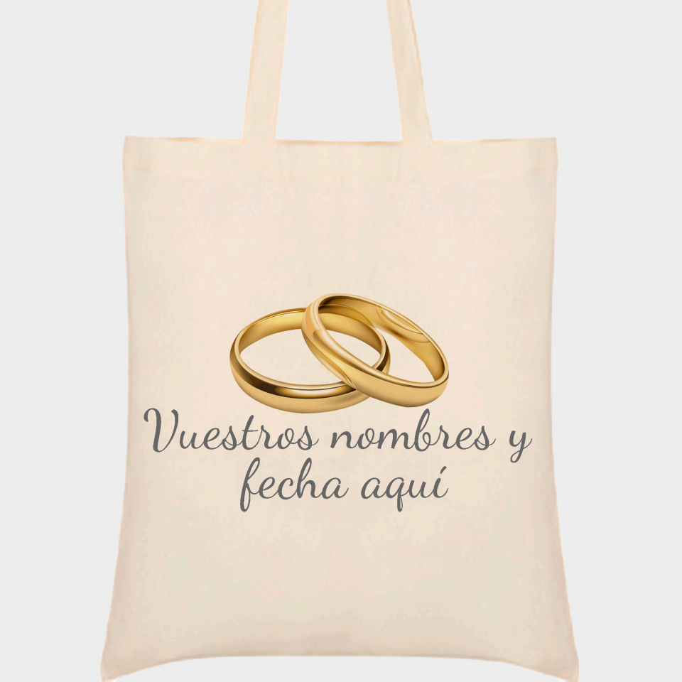 Bolsa de tela boda anillos oro