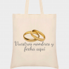 Bolsa de tela boda anillos oro