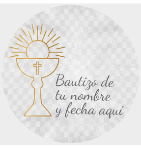 Mantel redondo individual tela grabada acabado brillante bautizo copa