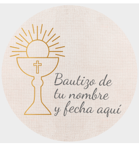 Mantel redondo individual de tela bautizo copa