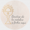 Mantel redondo individual de tela bautizo copa