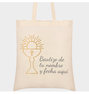 Bolsa de tela bautizo copa