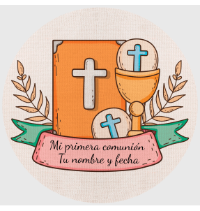 Mantel redondo individual de tela comunión