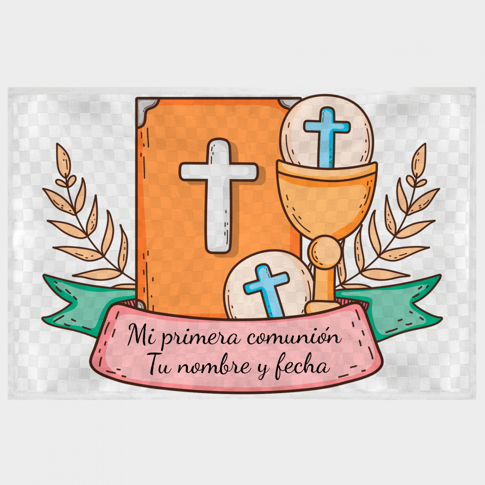 Mantel individual tela grabada acabado brillante comunión