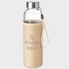 Botella de cristal con funda de yute personalizada