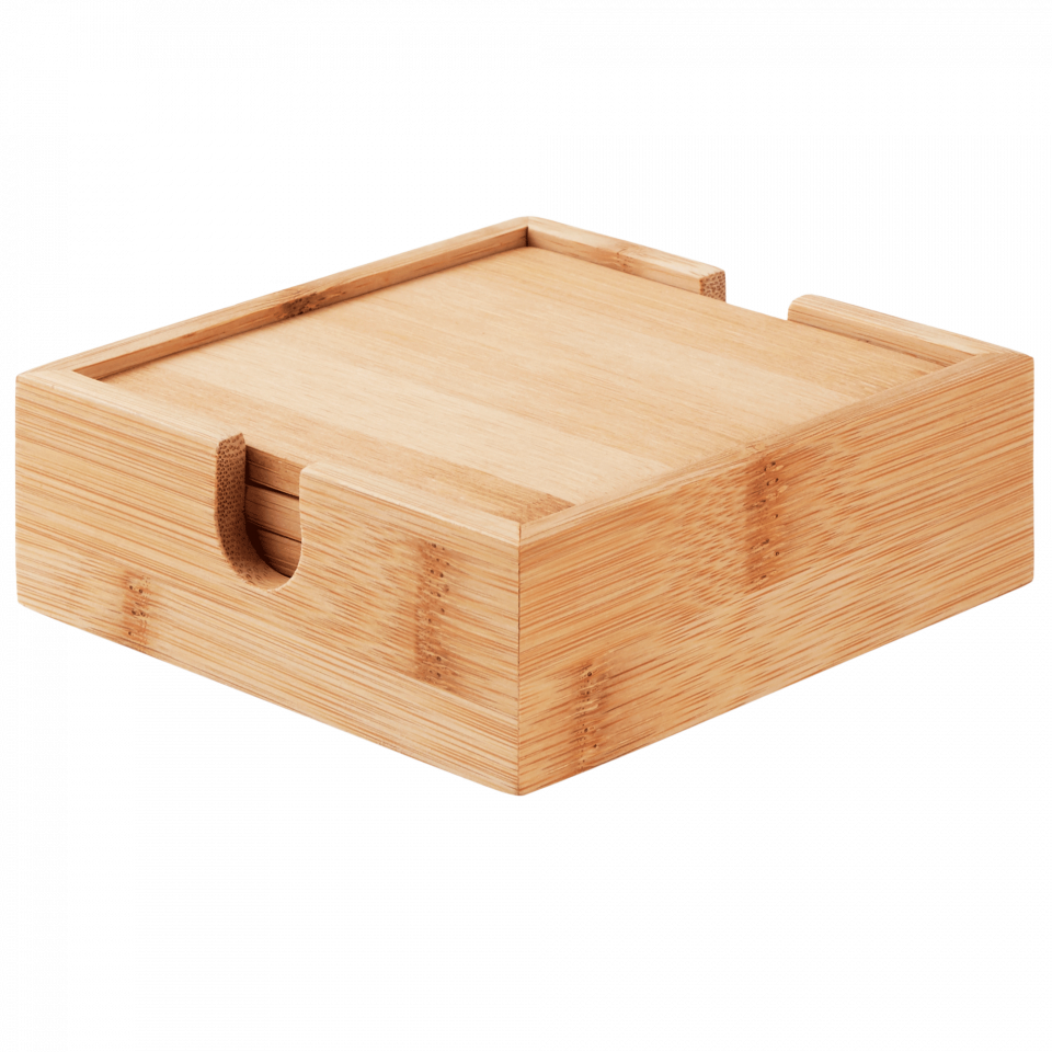 Set 4 posavasos de bambú personalizado