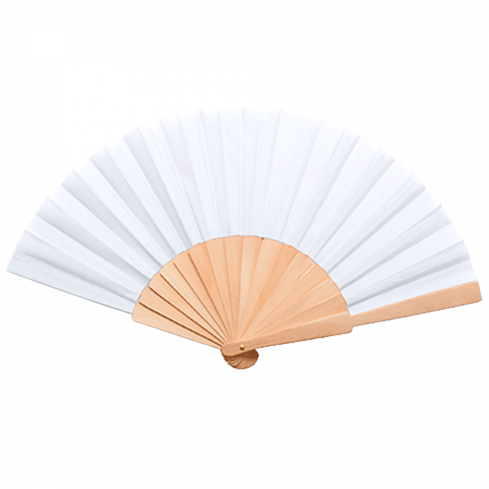 Abanico Calesa con varillas de madera y tela personalizado