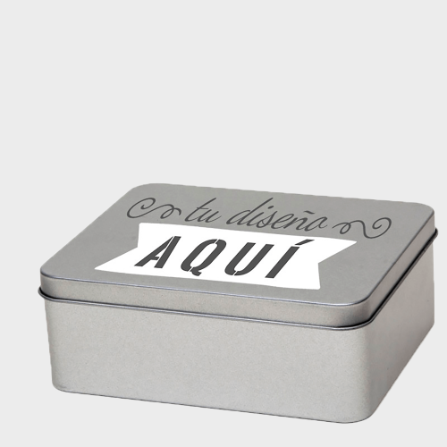 Caja metálica rectangular personalizada