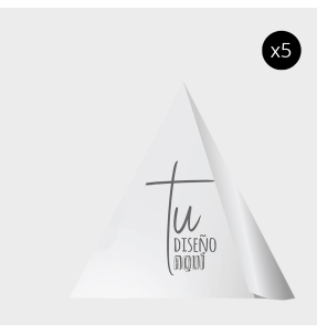 Pegatina transparente triangular personalizada