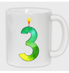 Taza Cumpleaños: tres