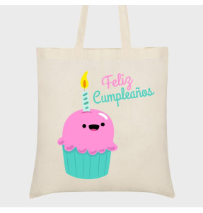 Bolsa tela cumpleaños: feliz cumple