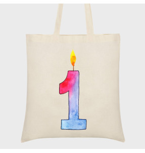 Bolsa tela cumpleaños: uno