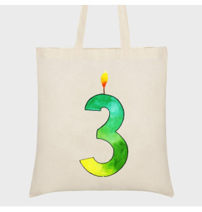 Bolsa tela cumpleaños: tres