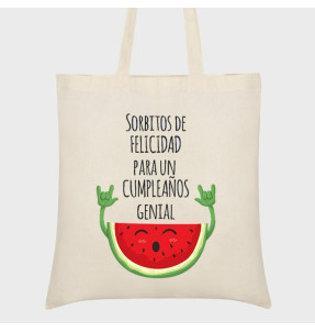 Bolsa tela cumpleaños: sorbitos de felicidad