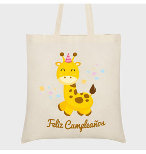 Bolsa tela cumpleaños: jirafa