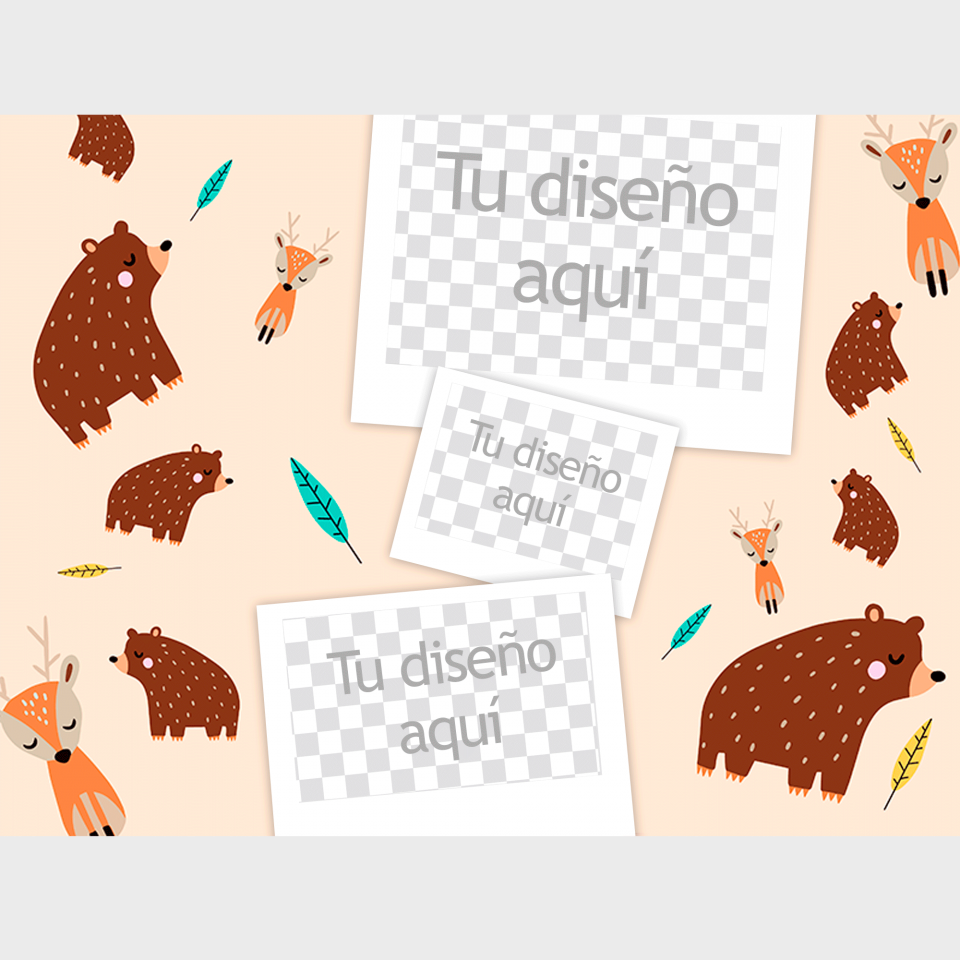 Manta infantil con diseño de osos personalizable
