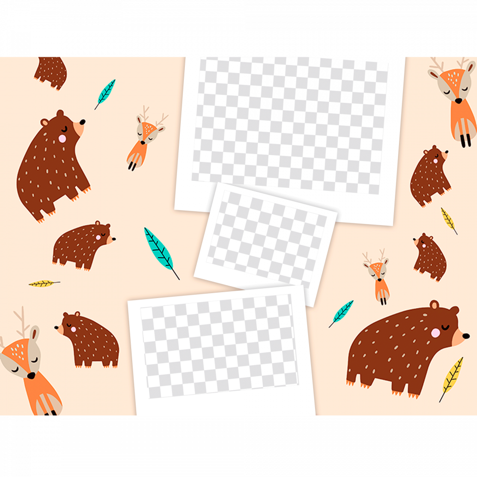 Manta infantil con diseño de osos personalizable