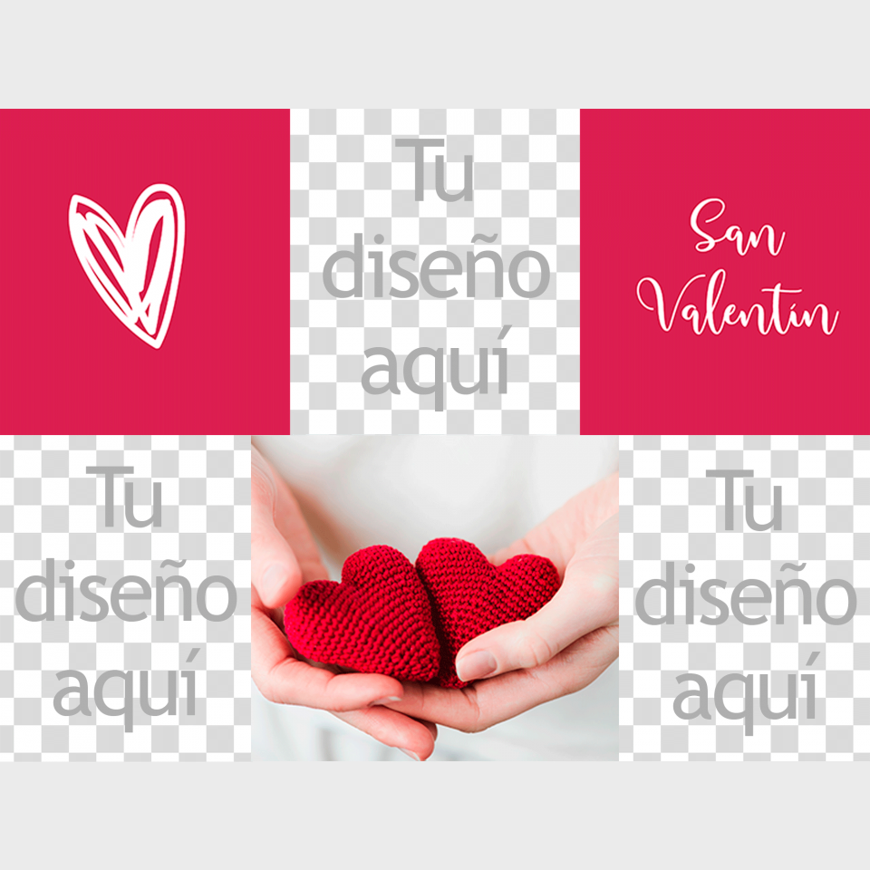 Manta de San Valentín con diseño de corazones personalizable