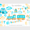 Manta para bebés con diseño trenes personalizable