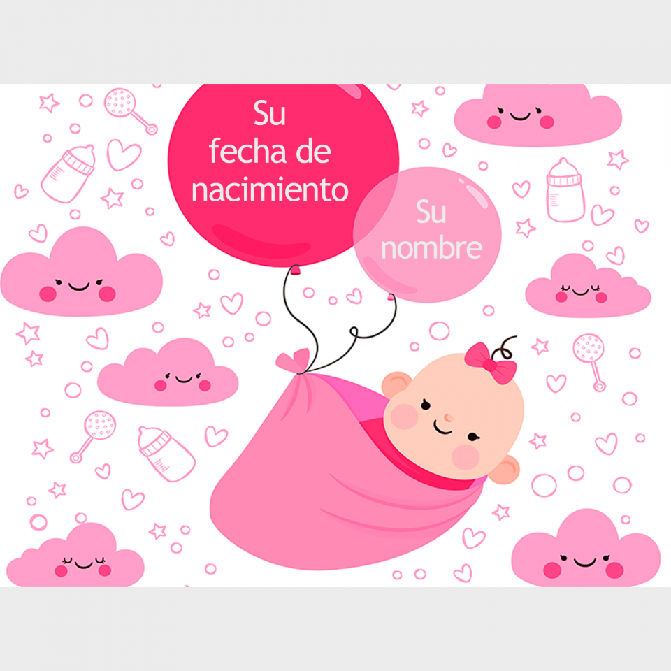 Manta para bebés con diseño rosa personalizable