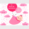 Manta para bebés con diseño rosa personalizable