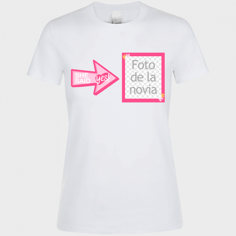 Camiseta despedida de soltera personalizable: she said yes