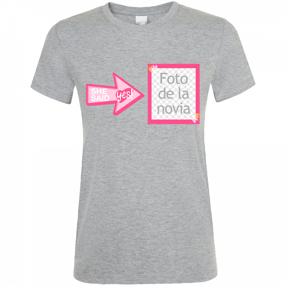 Camiseta despedida de soltera personalizable: she said yes