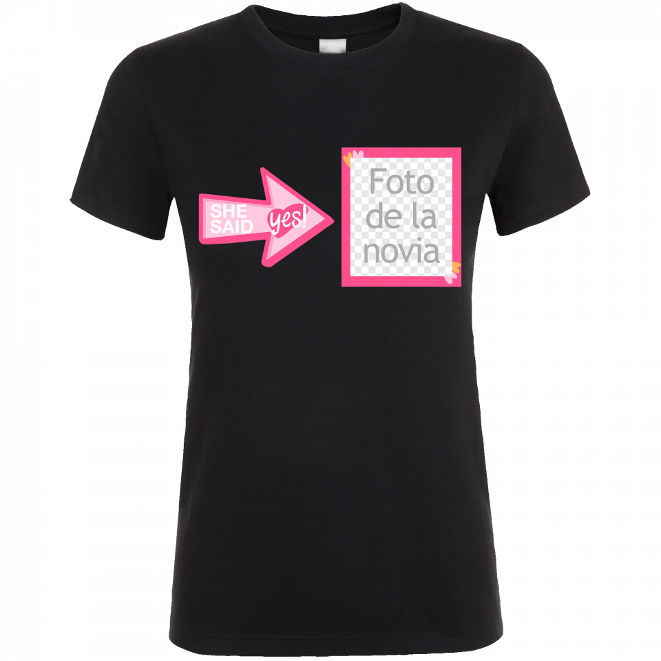 Camiseta despedida de soltera personalizable: she said yes