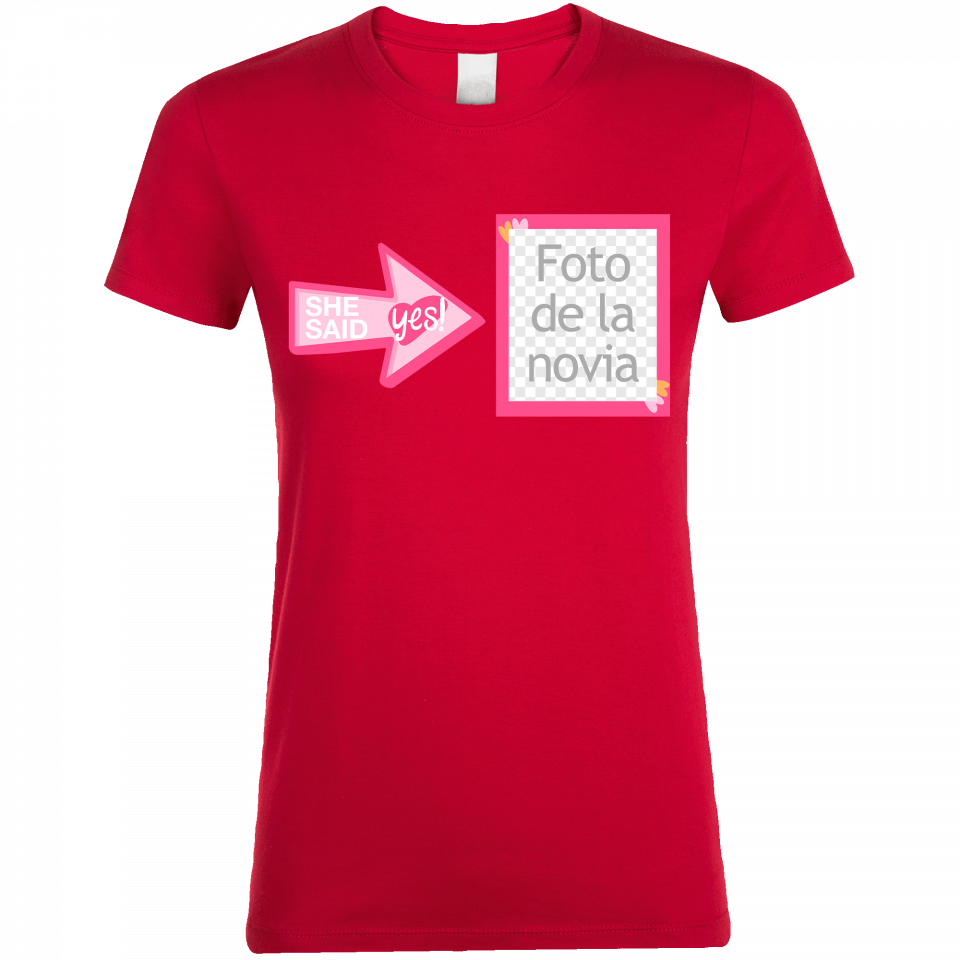Camiseta despedida de soltera personalizable: she said yes