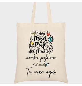Bolsa de tela para profesora: La mejor profe